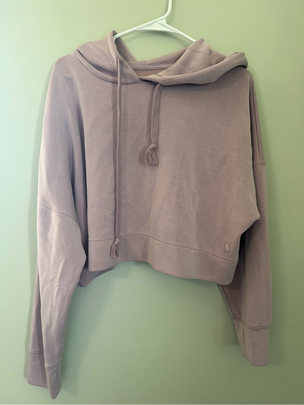 Cropped Hooded Sweatshirt - Dusty Lavender